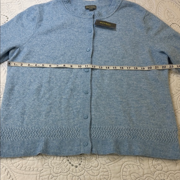 Style & Co. NWT Luxe Soft Light Blue Cardigan - Women’s Long Sleeve Sweater XL - Picture 6 of 10
